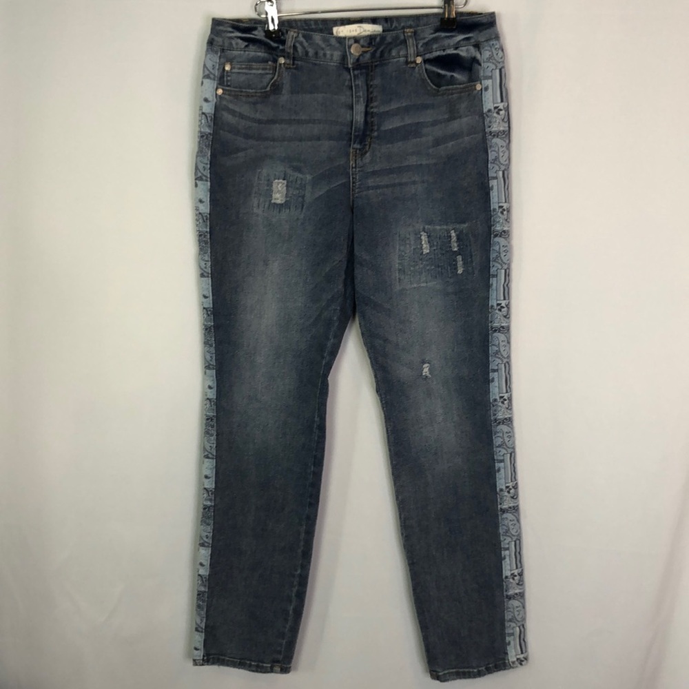 Est. 1946 Denim Women's  Hi-Rise Blue Distressed Straight Leg Jeans Size 12